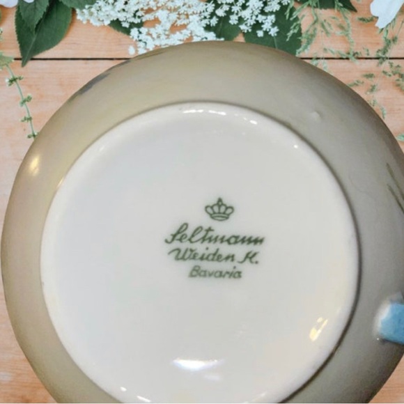 Cup and Saucer with Forget-Me-Not Flowers, by Seltmann Weiden K, Bavaria - Picture 8 of 8